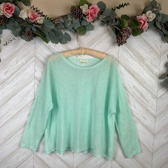 Eileen Fisher Mint Green Long Sleeve Sweater PL/PG - Picture 1 of 8